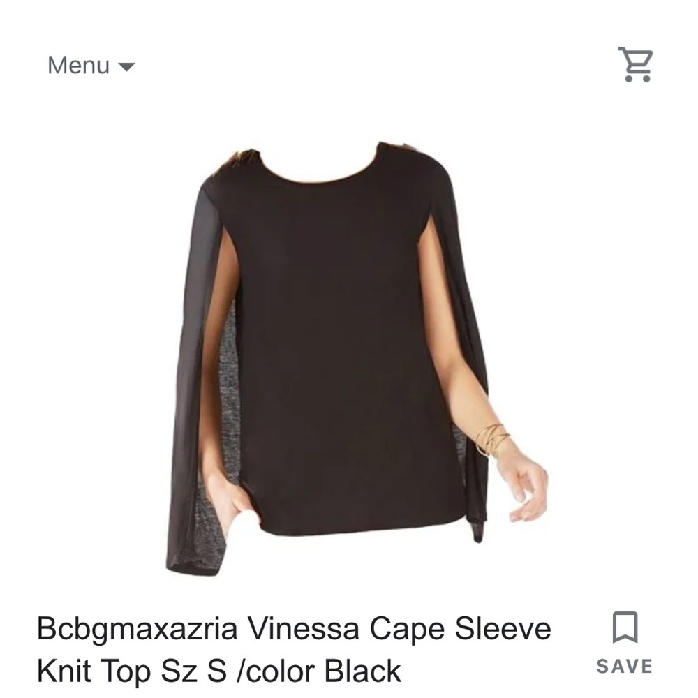 BCBGMaxAzria White “Vinessa” Cape Blouse